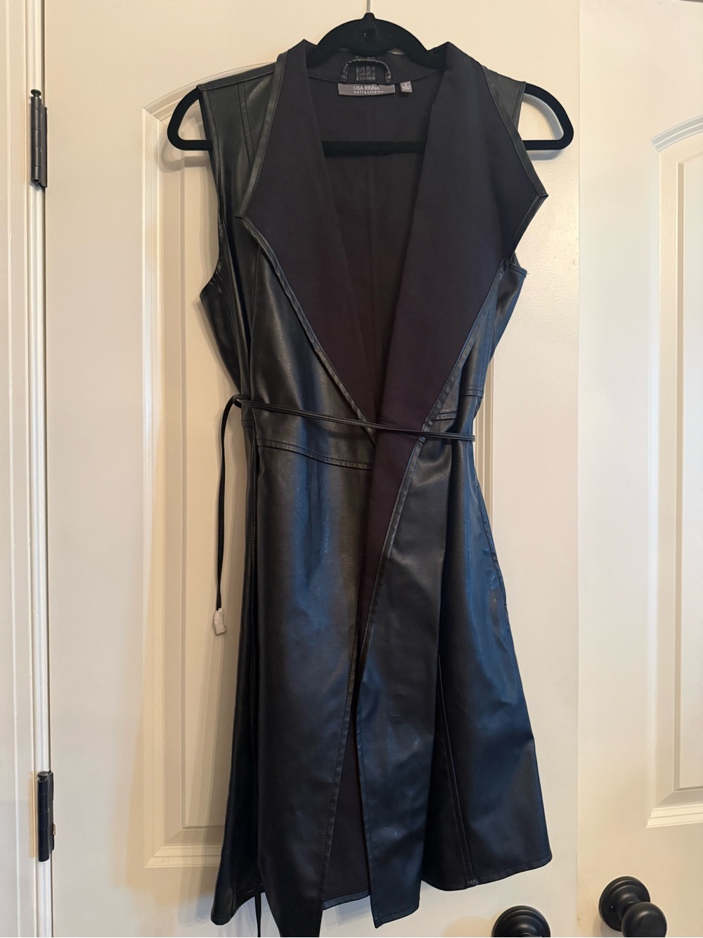 Black Faux Leather Lisa Rinna Collection Vest
